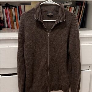 Quince Mongolian Cashmere Fisherman Full Zip Sweater
